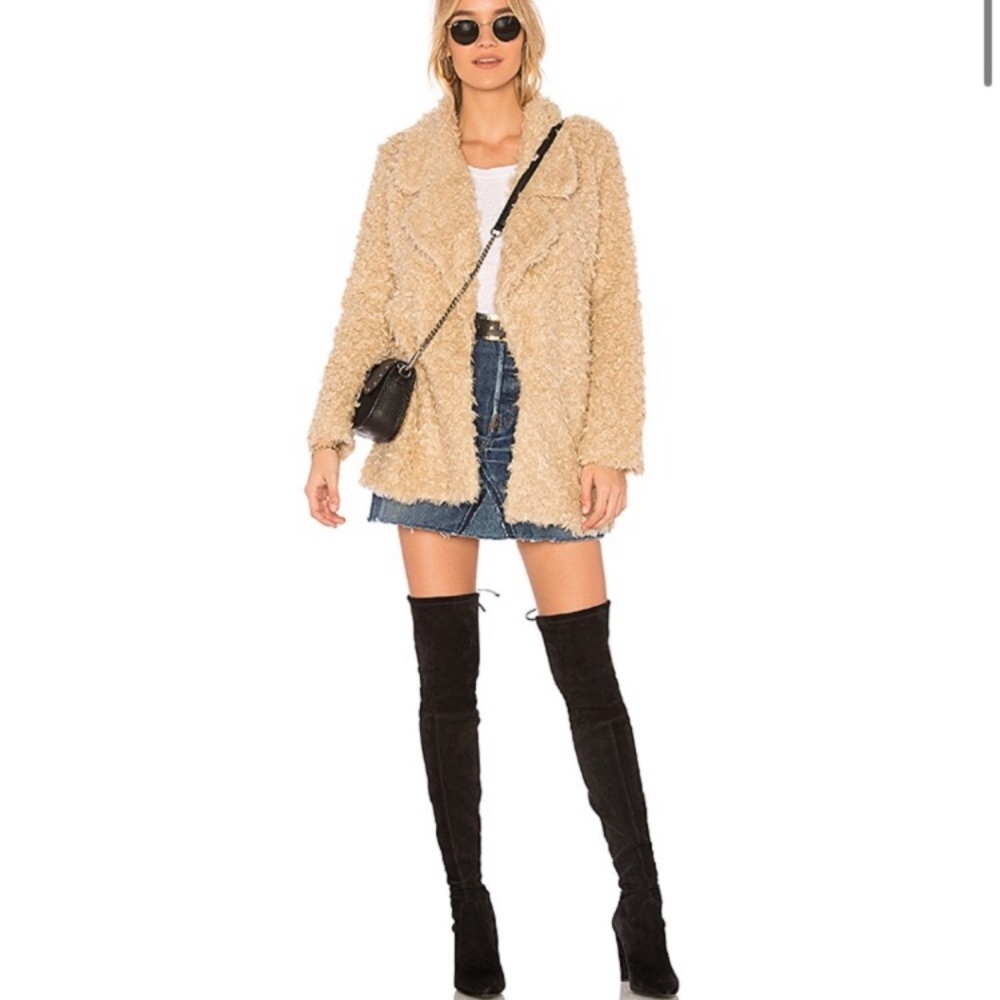 Tularosa Violet Faux Shag Coat in Natural